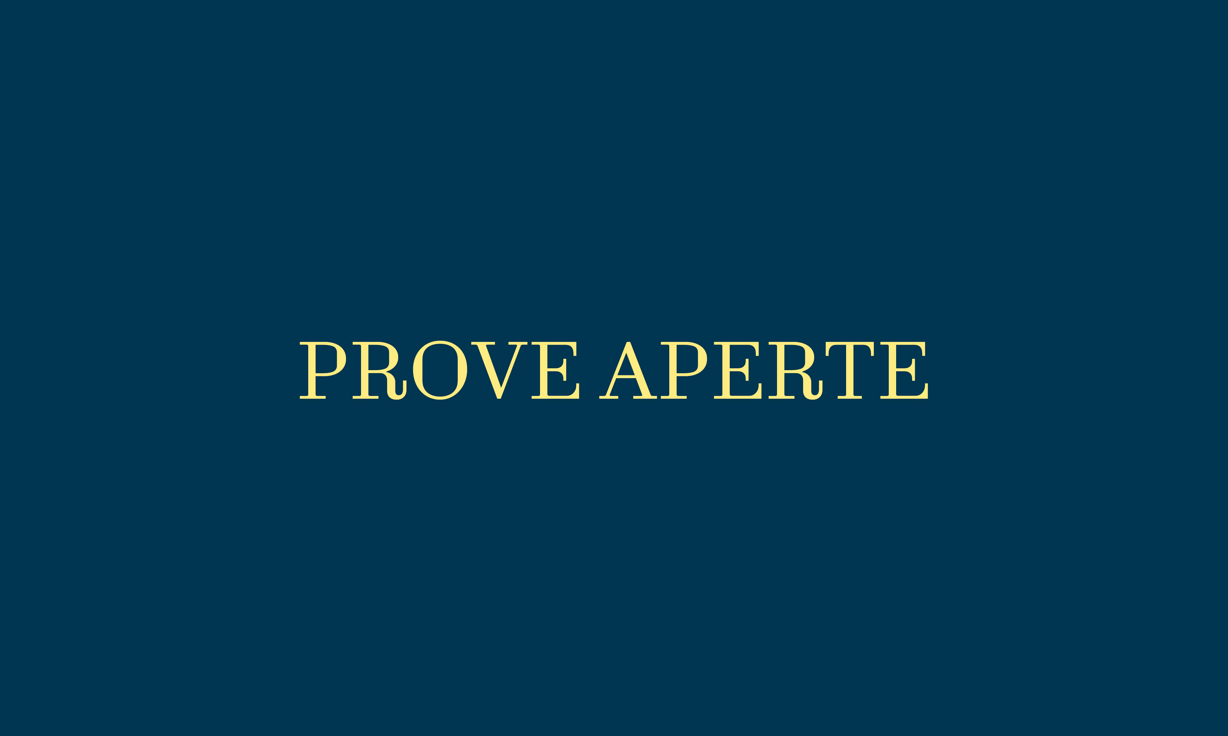 PROVE APERTE
