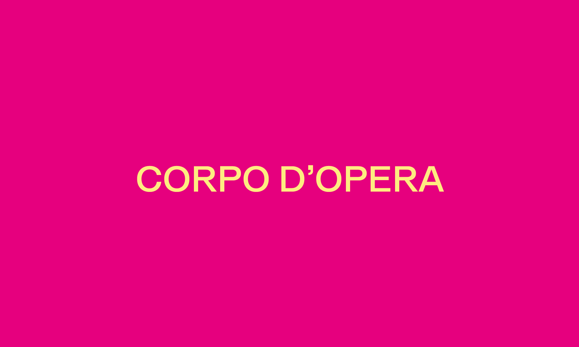 CORPO D’OPERA