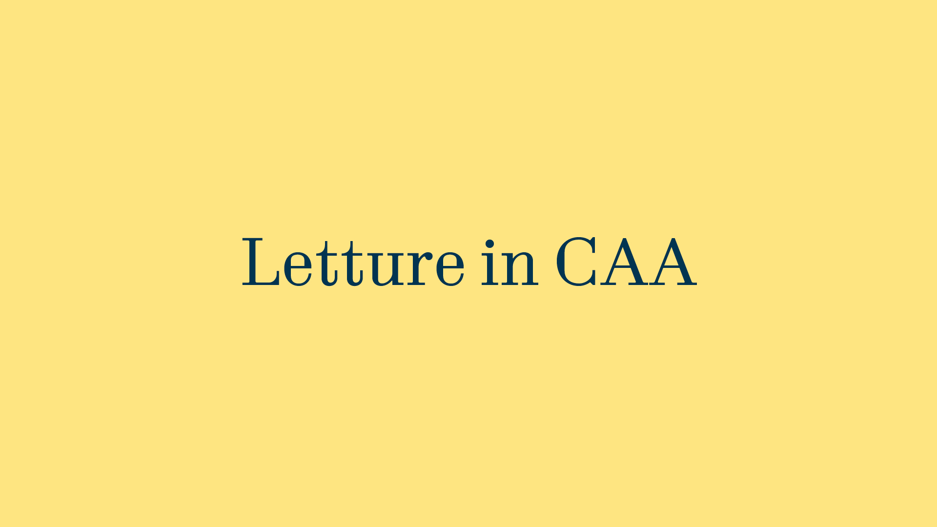 Letture in CAA